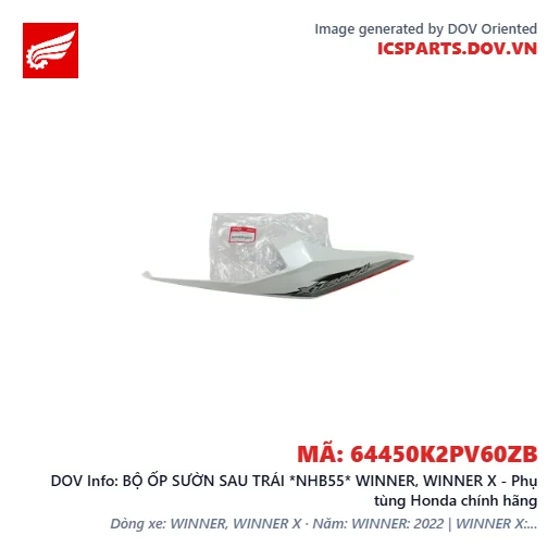 BỘ ỐP SƯỜN SAU TRÁI *NHB55* WINNER, WINNER X - Phụ tùng Honda chính hãng
