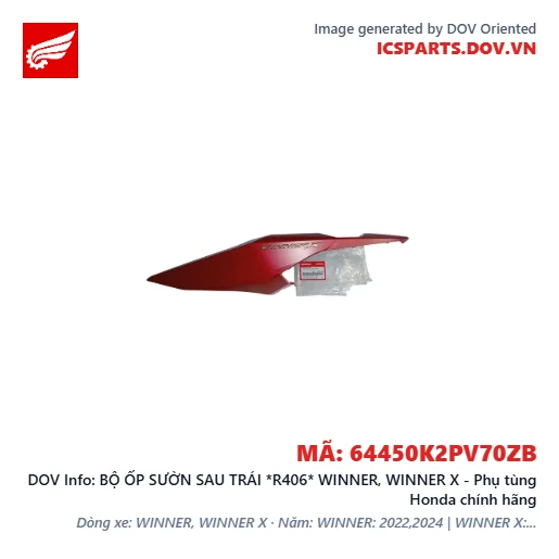 BỘ ỐP SƯỜN SAU TRÁI *R406* WINNER, WINNER X - Phụ tùng Honda chính hãng