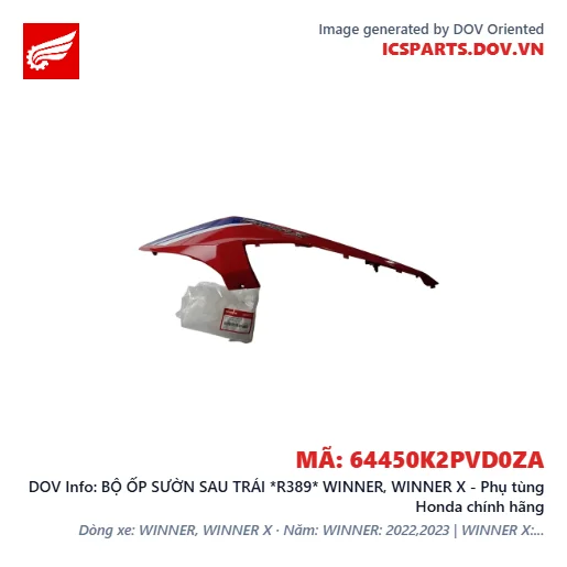 BỘ ỐP SƯỜN SAU TRÁI *R389* WINNER, WINNER X - Phụ tùng Honda chính hãng