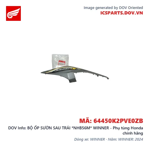 BỘ ỐP SƯỜN SAU TRÁI *NHB56M* WINNER - Phụ tùng Honda chính hãng