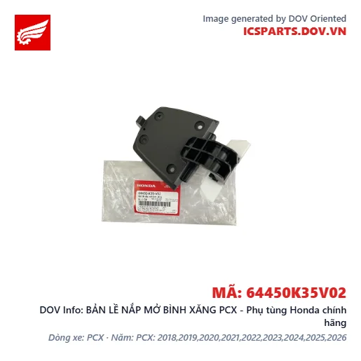 BẢN LỀ NẮP MỞ BÌNH XĂNG PCX - Phụ tùng Honda chính hãng