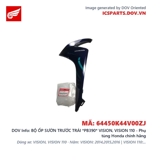 BỘ ỐP SƯỜN TRƯỚC TRÁI *PB390* VISION, VISION 110 - Phụ tùng Honda chính hãng