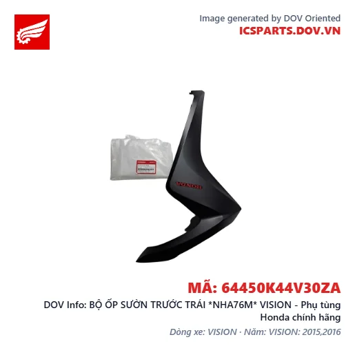 BỘ ỐP SƯỜN TRƯỚC TRÁI *NHA76M* VISION - Phụ tùng Honda chính hãng