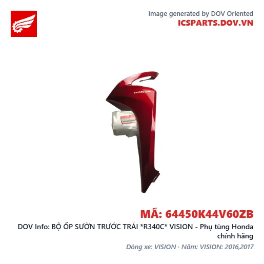 BỘ ỐP SƯỜN TRƯỚC TRÁI *R340C* VISION - Phụ tùng Honda chính hãng
