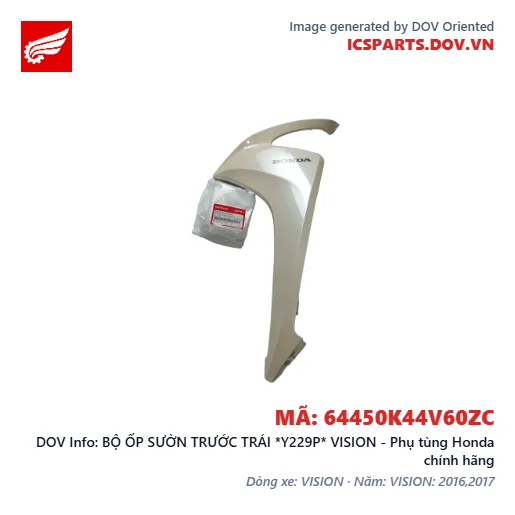 BỘ ỐP SƯỜN TRƯỚC TRÁI *Y229P* VISION - Phụ tùng Honda chính hãng