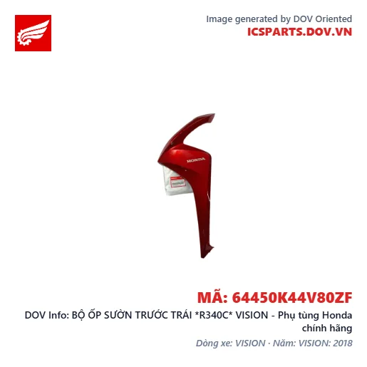 BỘ ỐP SƯỜN TRƯỚC TRÁI *R340C* VISION - Phụ tùng Honda chính hãng