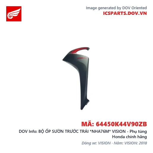 BỘ ỐP SƯỜN TRƯỚC TRÁI *NHA76M* VISION - Phụ tùng Honda chính hãng