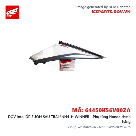 ỐP SƯỜN SAU TRÁI *NH411* WINNER - Phụ tùng Honda chính hãng