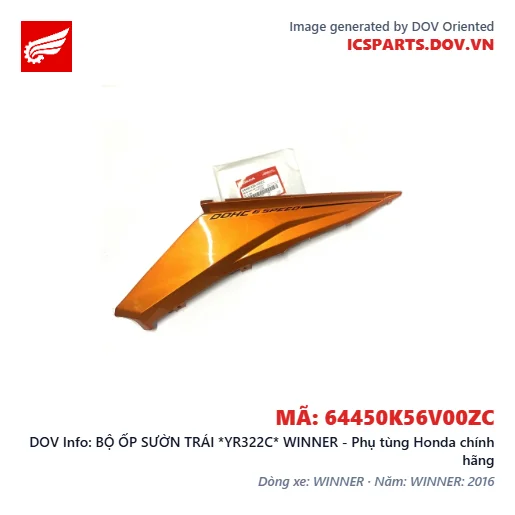 BỘ ỐP SƯỜN TRÁI *YR322C* WINNER - Phụ tùng Honda chính hãng