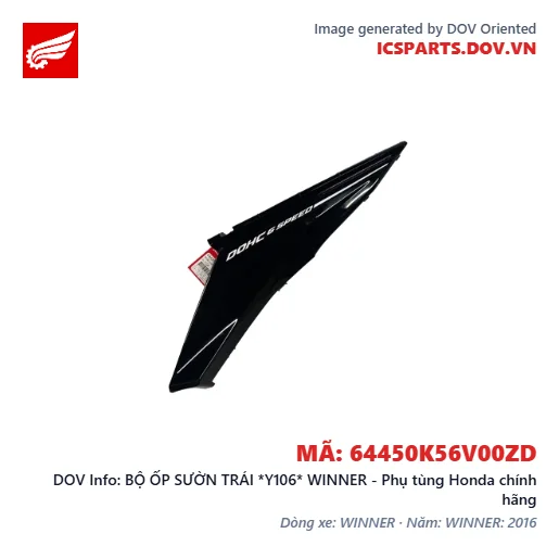 BỘ ỐP SƯỜN TRÁI *Y106* WINNER - Phụ tùng Honda chính hãng