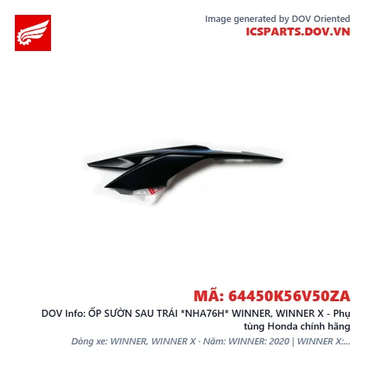 ỐP SƯỜN SAU TRÁI *NHA76H* WINNER, WINNER X - Phụ tùng Honda chính hãng