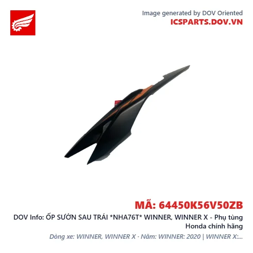 ỐP SƯỜN SAU TRÁI *NHA76T* WINNER, WINNER X - Phụ tùng Honda chính hãng
