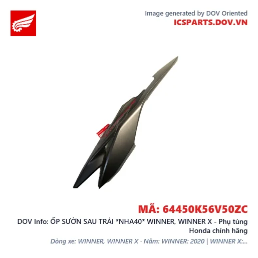 ỐP SƯỜN SAU TRÁI *NHA40* WINNER, WINNER X - Phụ tùng Honda chính hãng