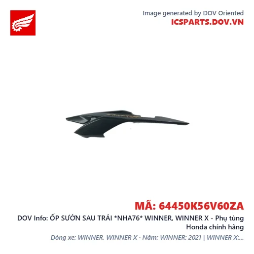ỐP SƯỜN SAU TRÁI *NHA76* WINNER, WINNER X - Phụ tùng Honda chính hãng