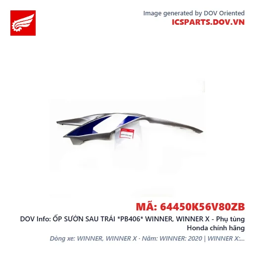 ỐP SƯỜN SAU TRÁI *PB406* WINNER, WINNER X - Phụ tùng Honda chính hãng