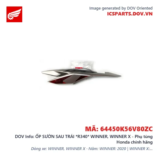 ỐP SƯỜN SAU TRÁI *R340* WINNER, WINNER X - Phụ tùng Honda chính hãng