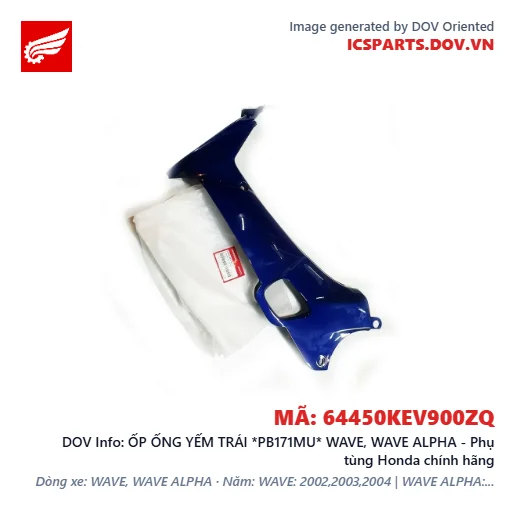 ỐP ỐNG YẾM TRÁI *PB171MU* WAVE, WAVE ALPHA - Phụ tùng Honda chính hãng