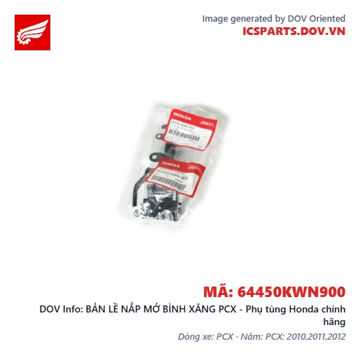 BẢN LỀ NẮP MỞ BÌNH XĂNG PCX - Phụ tùng Honda chính hãng
