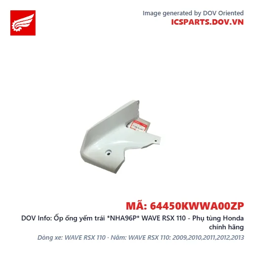 Ốp ống yếm trái *NHA96P* WAVE RSX 110 - Phụ tùng Honda chính hãng