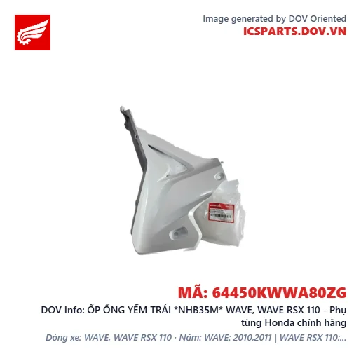 ỐP ỐNG YẾM TRÁI *NHB35M* WAVE, WAVE RSX 110 - Phụ tùng Honda chính hãng