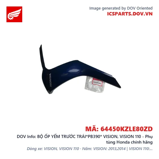 BỘ ỐP YẾM TRƯỚC TRÁI*PB390* VISION, VISION 110 - Phụ tùng Honda chính hãng