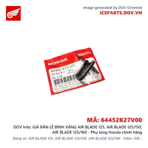 GIÁ BẢN LỀ BÌNH XĂNG AIR BLADE 125, AIR BLADE 125/150, AIR BLADE 125/160 - Phụ tùng Honda chính hãng