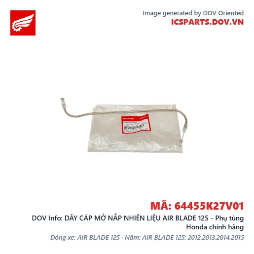 DÂY CÁP MỞ NẮP NHIÊN LIỆU AIR BLADE 125 - Phụ tùng Honda chính hãng