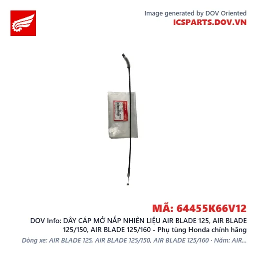 DÂY CÁP MỞ NẮP NHIÊN LIỆU AIR BLADE 125, AIR BLADE 125/150, AIR BLADE 125/160 - Phụ tùng Honda chính hãng