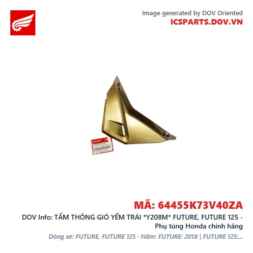TẤM THÔNG GIÓ YẾM TRÁI *Y208M* FUTURE, FUTURE 125 - Phụ tùng Honda chính hãng