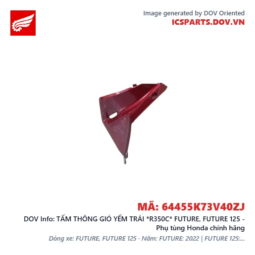 TẤM THÔNG GIÓ YẾM TRÁI *R350C* FUTURE, FUTURE 125 - Phụ tùng Honda chính hãng
