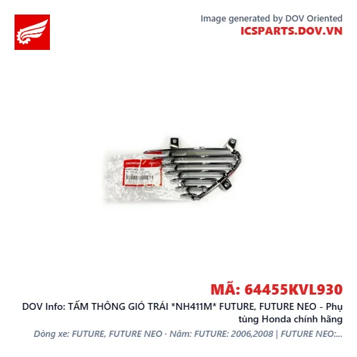 TẤM THÔNG GIÓ TRÁI *NH411M* FUTURE, FUTURE NEO - Phụ tùng Honda chính hãng