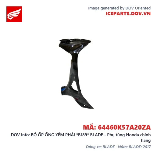 BỘ ỐP ỐNG YẾM PHẢI *B189* BLADE - Phụ tùng Honda chính hãng