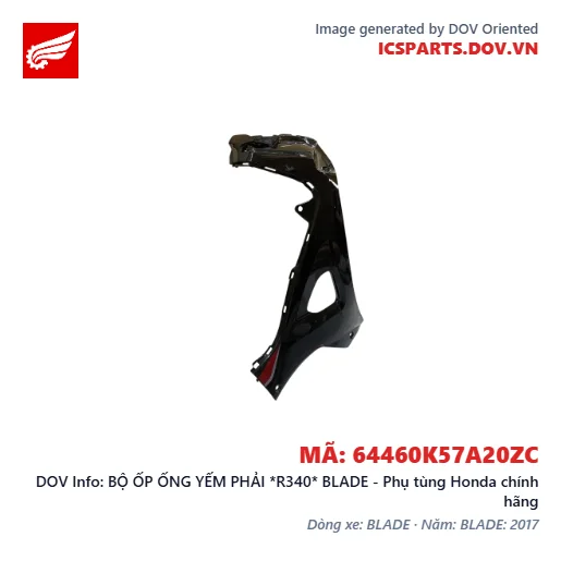 BỘ ỐP ỐNG YẾM PHẢI *R340* BLADE - Phụ tùng Honda chính hãng
