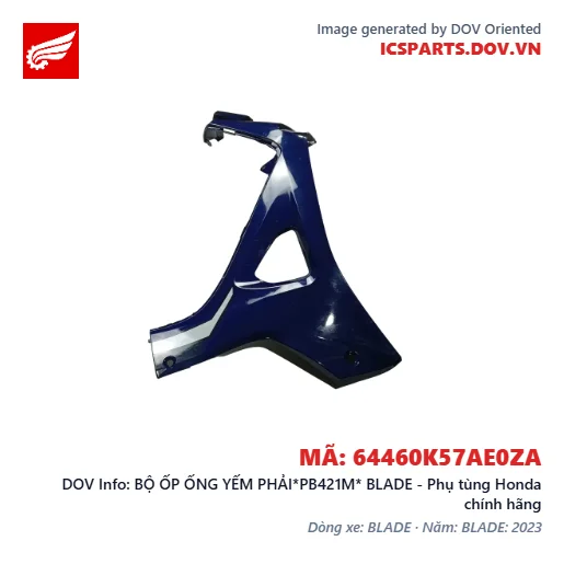 BỘ ỐP ỐNG YẾM PHẢI*PB421M* BLADE - Phụ tùng Honda chính hãng