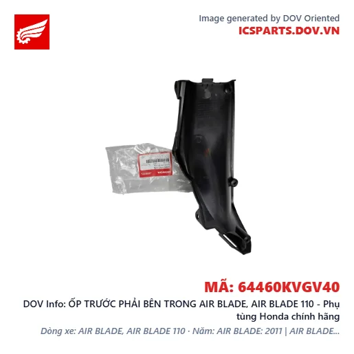 ỐP TRƯỚC PHẢI BÊN TRONG AIR BLADE, AIR BLADE 110 - Phụ tùng Honda chính hãng