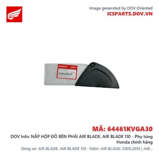 NẮP HỘP ĐỒ BÊN PHẢI AIR BLADE, AIR BLADE 110 - Phụ tùng Honda chính hãng