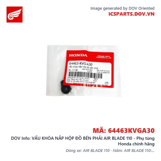 VẤU KHÓA NẮP HỘP ĐỒ BÊN PHẢI AIR BLADE 110 - Phụ tùng Honda chính hãng