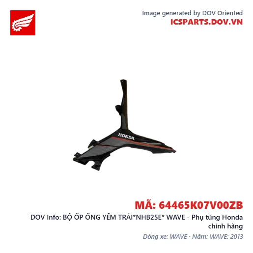 BỘ ỐP ỐNG YẾM TRÁI*NHB25E* WAVE - Phụ tùng Honda chính hãng