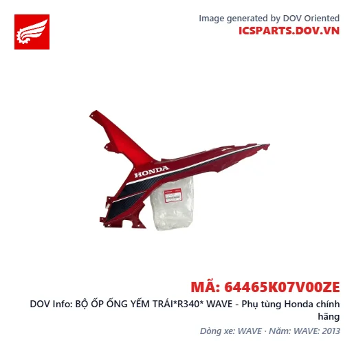 BỘ ỐP ỐNG YẾM TRÁI*R340* WAVE - Phụ tùng Honda chính hãng