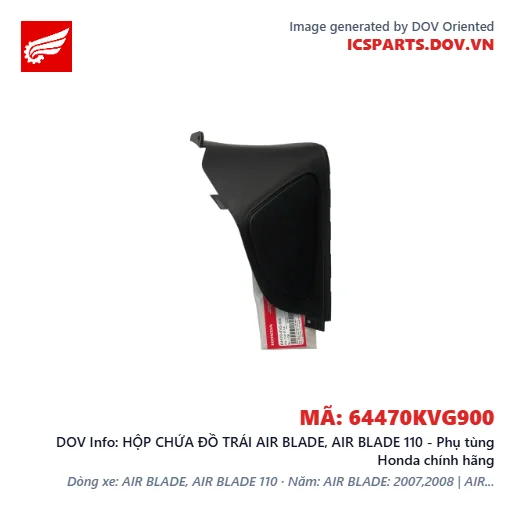 HỘP CHỨA ĐỒ TRÁI AIR BLADE, AIR BLADE 110 - Phụ tùng Honda chính hãng