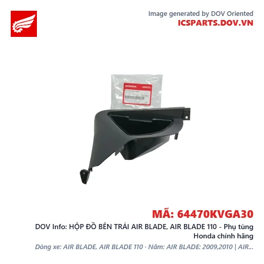 HỘP ĐỒ BÊN TRÁI AIR BLADE, AIR BLADE 110 - Phụ tùng Honda chính hãng