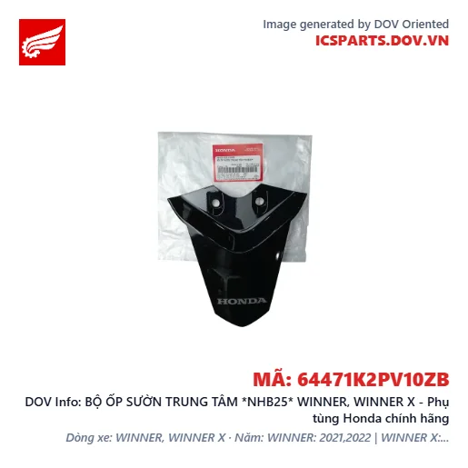 BỘ ỐP SƯỜN TRUNG TÂM *NHB25* WINNER, WINNER X - Phụ tùng Honda chính hãng