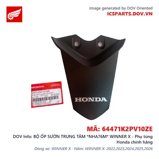 BỘ ỐP SƯỜN TRUNG TÂM *NHA76M* WINNER X - Phụ tùng Honda chính hãng