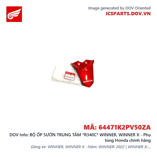 BỘ ỐP SƯỜN TRUNG TÂM *R340C* WINNER, WINNER X - Phụ tùng Honda chính hãng