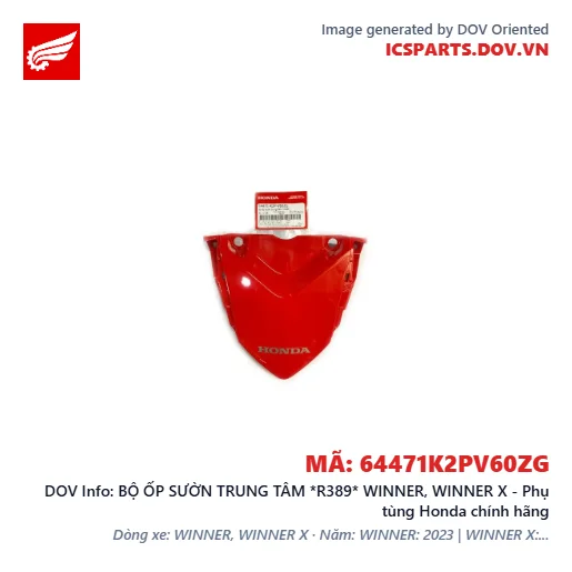 BỘ ỐP SƯỜN TRUNG TÂM *R389* WINNER, WINNER X - Phụ tùng Honda chính hãng