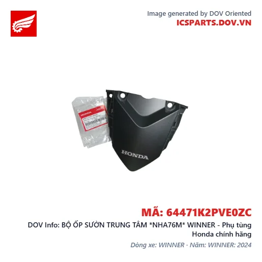 BỘ ỐP SƯỜN TRUNG TÂM *NHA76M* WINNER - Phụ tùng Honda chính hãng