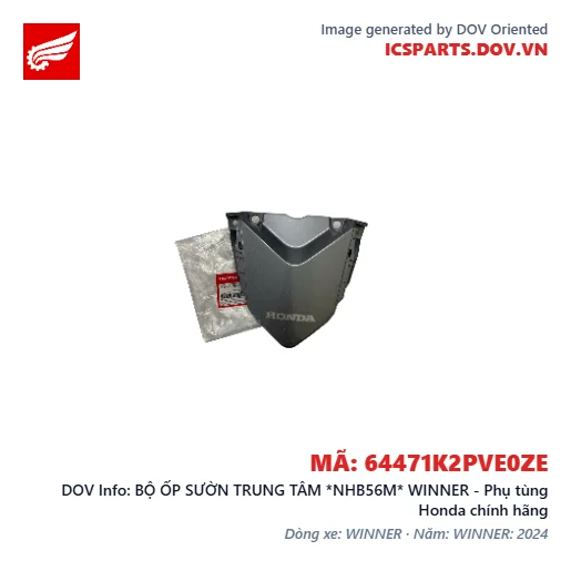 BỘ ỐP SƯỜN TRUNG TÂM *NHB56M* WINNER - Phụ tùng Honda chính hãng