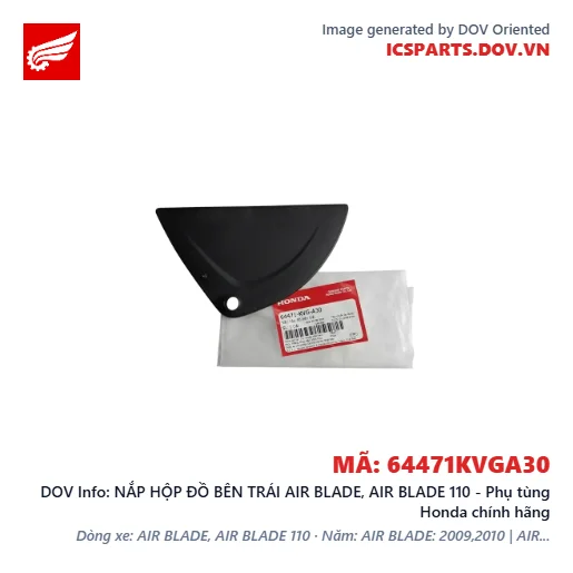 NẮP HỘP ĐỒ BÊN TRÁI AIR BLADE, AIR BLADE 110 - Phụ tùng Honda chính hãng