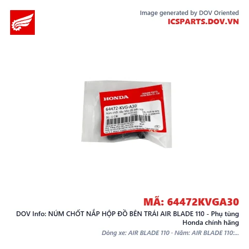NÚM CHỐT NẮP HỘP ĐỒ BÊN TRÁI AIR BLADE 110 - Phụ tùng Honda chính hãng