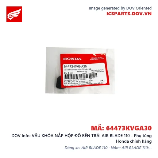 VẤU KHÓA NẮP HỘP ĐỒ BÊN TRÁI AIR BLADE 110 - Phụ tùng Honda chính hãng